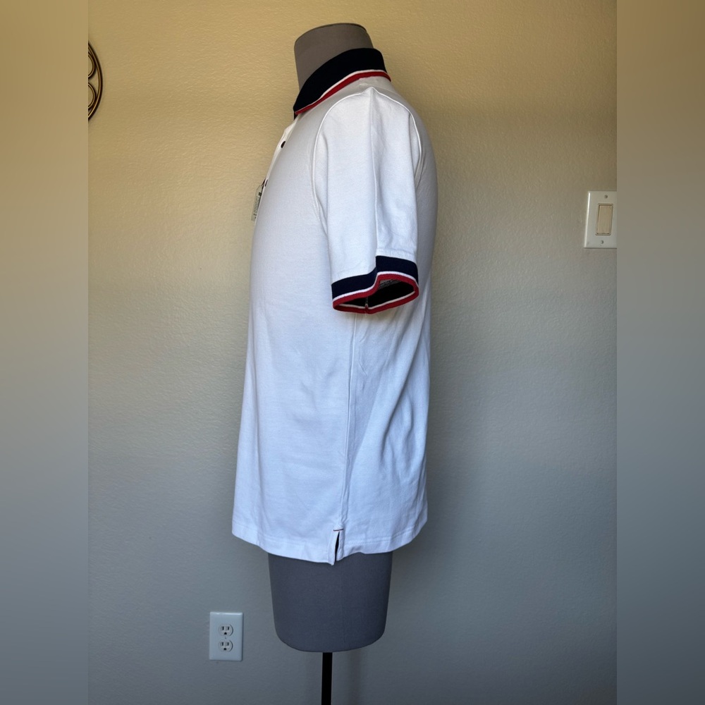 Jos. A. Bank White Polo with Blue and Red Trim - Picture 4 of 7
